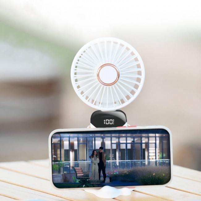 Zore N15 Dijital LED Göstergeli Katlanabilir Askılıklı Portatif Mini Vantilatör Soğutucu El Fanı Zore N15 Dijital LED Göstergeli Katlanabilir Askılıklı Portatif Mini Vantilatör Soğutucu El Fanı