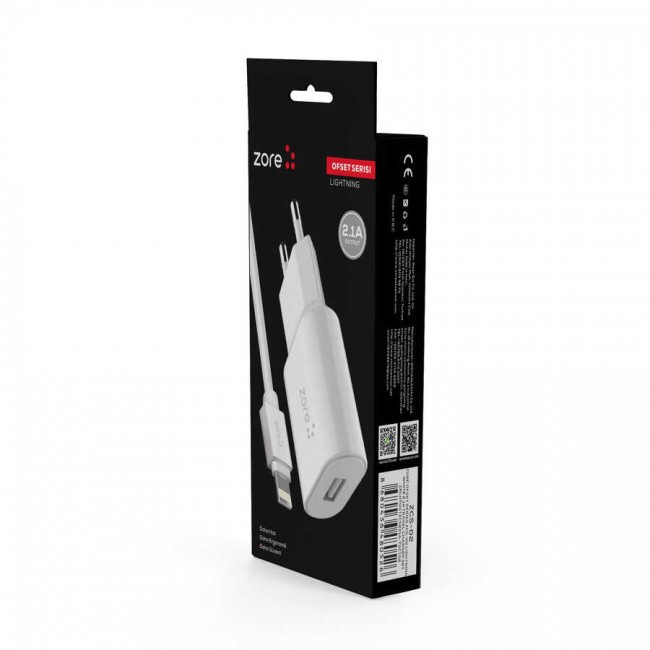 Zore Ofset Serisi ZCS-02 Lightning 2 in 1 Ev Şarj Seti 2.1A Zore Ofset Serisi ZCS-02 Lightning 2 in 1 Ev Şarj Seti 2.1A