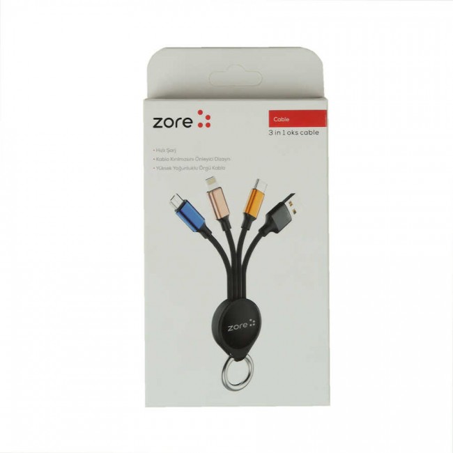Zore OKS 3 in 1 Usb Kablo Zore OKS 3 in 1 Usb Kablo