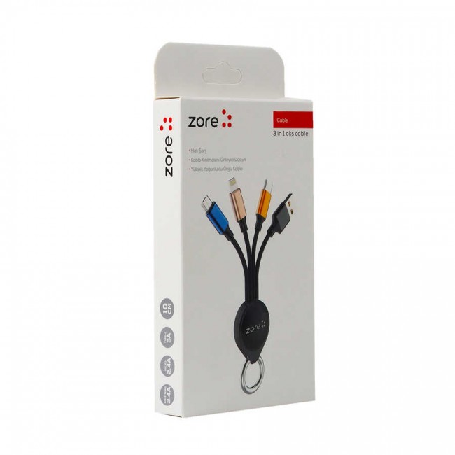 Zore OKS 3 in 1 Usb Kablo Zore OKS 3 in 1 Usb Kablo