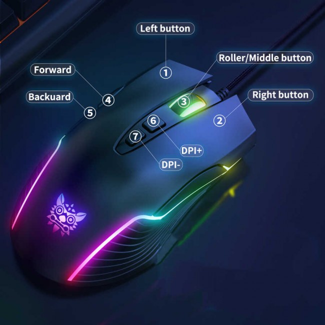 Zore Onikuma CW905 RGB Oyuncu Mouse Zore Onikuma CW905 RGB Oyuncu Mouse