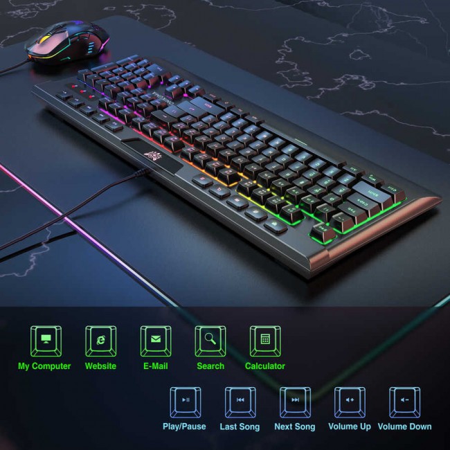 Zore Onikuma G21 RGB Oyuncu Klavye Mouse Seti Zore Onikuma G21 RGB Oyuncu Klavye Mouse Seti