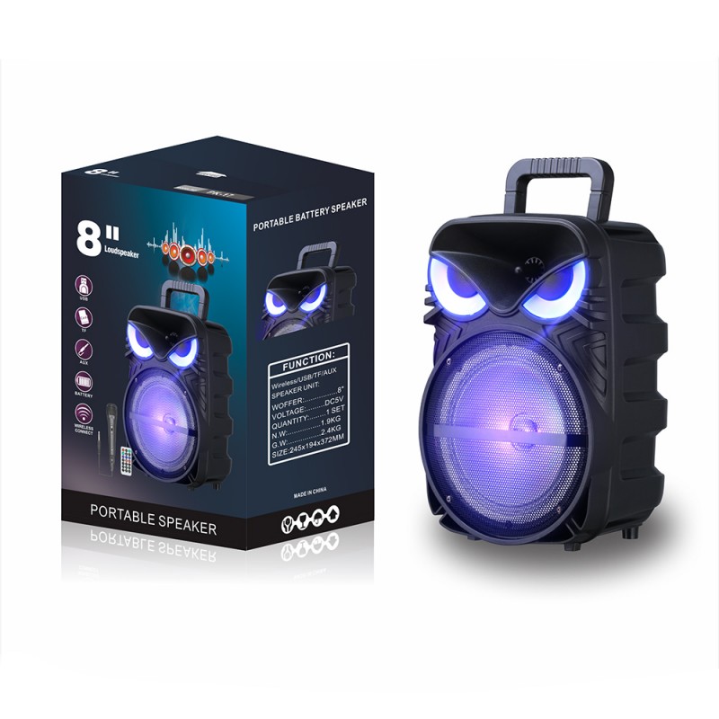 Bal-z Zore PK-17 FM Radyolu Mikrofonlu RGB TWS 8 inç Stereo Bass Kablosuz Karaoke Hoparlör