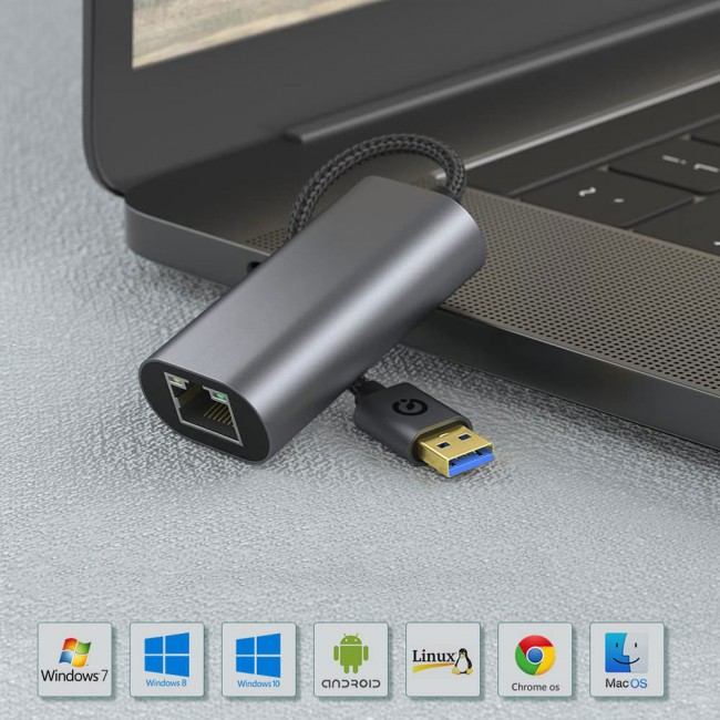 Zore QG03 USB-A to RJ45 USB3.0 Ethernet Dönüştürücü Kablo 1000Mbps 22cm Zore QG03 USB-A to RJ45 USB3.0 Ethernet Dönüştürücü Kablo 1000Mbps 22cm