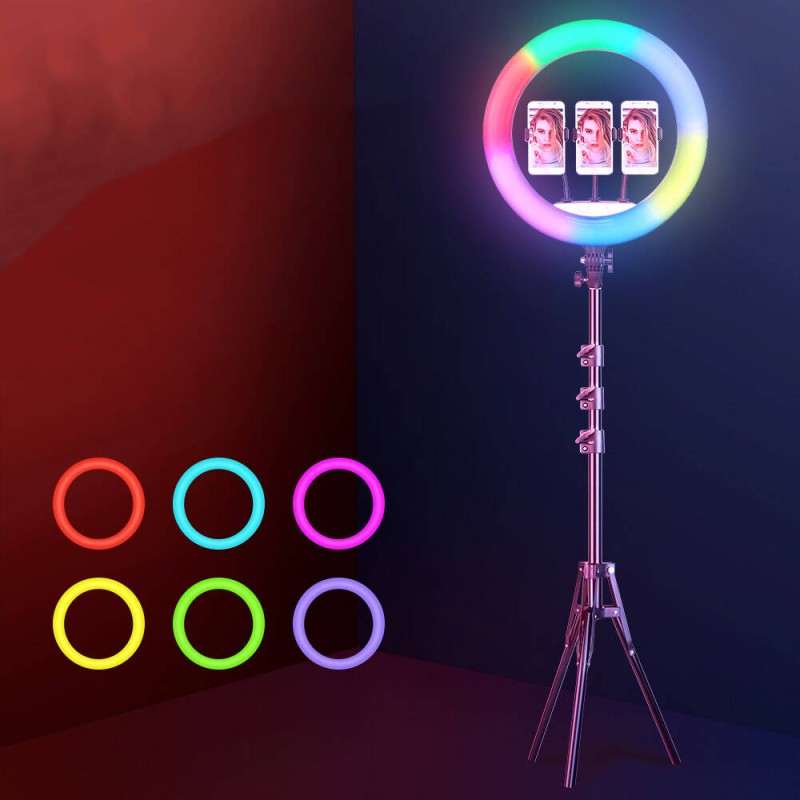 Bal-z  RGB Light 56cm Işıklı Telefon Tutucu Ring Light