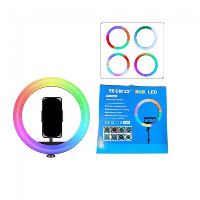 Zore RGB Light 56cm Işıklı Telefon Tutucu Ring Light Zore RGB Light 56cm Işıklı Telefon Tutucu Ring Light