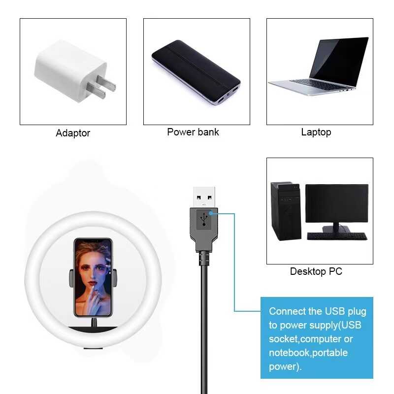 Bal-z  RGB MJ-33 Işıklı Telefon Tutucu Ring Light