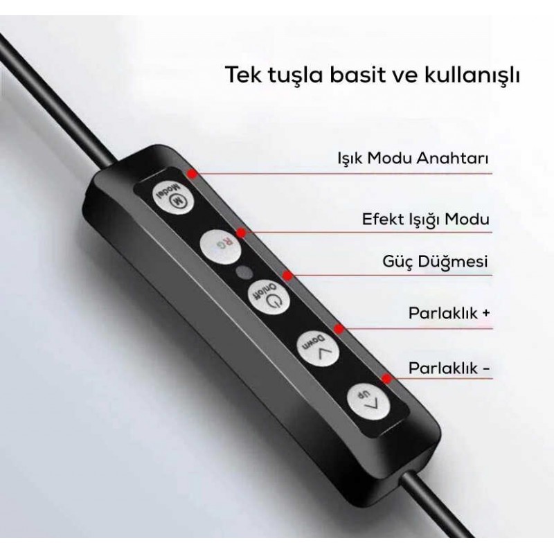 Bal-z  RGB MJ-33 Işıklı Telefon Tutucu Ring Light