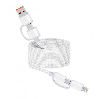 Zore Spiral Magnetik Örgülü Tasarım 4in1 A+C to C+L Kablo 1M Zore Spiral Magnetik Örgülü Tasarım 4in1 A+C to C+L Kablo 1M