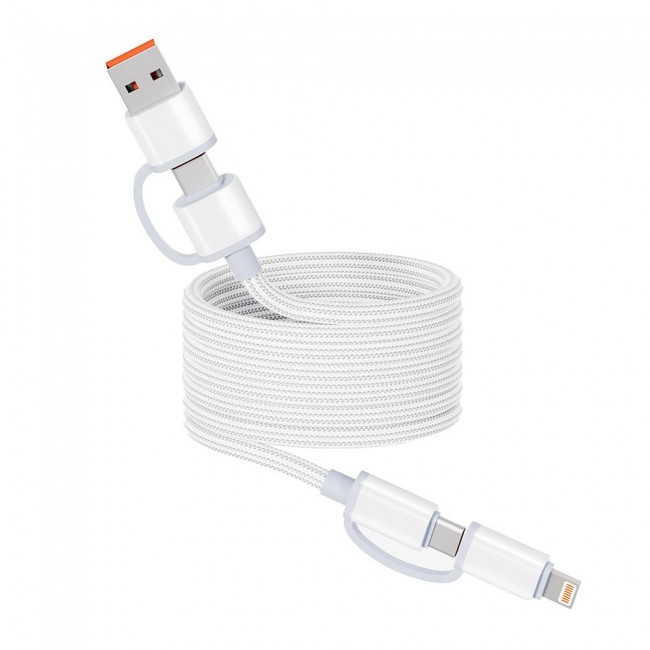 Zore Spiral Magnetik Örgülü Tasarım 4in1 A+C to C+L Kablo 1M Zore Spiral Magnetik Örgülü Tasarım 4in1 A+C to C+L Kablo 1M