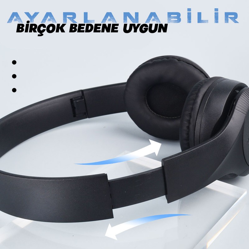 Bal-z  ST95 Güçlü Ses Özelliği Ayarlanabilir ve Katlanabilir Kulak Üstü Bluetooth Kulaklık