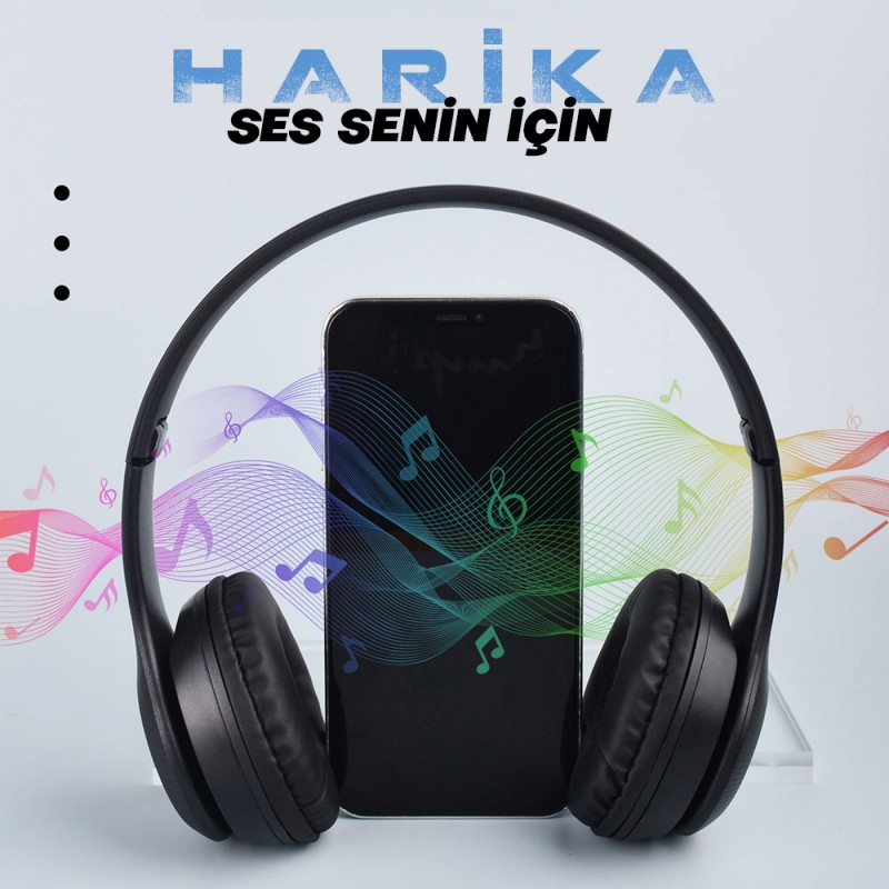 Bal-z  ST95 Güçlü Ses Özelliği Ayarlanabilir ve Katlanabilir Kulak Üstü Bluetooth Kulaklık