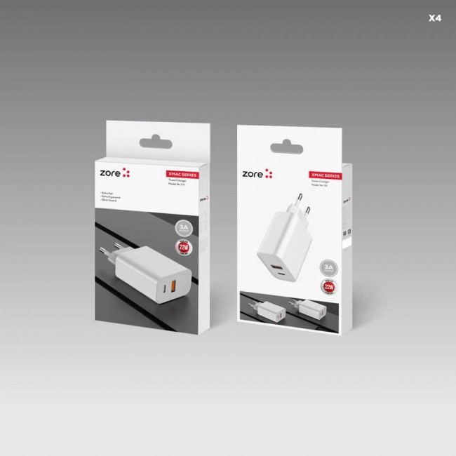 Zore XMac Serisi X4 22W Seyahat Şarj Başlığı Zore XMac Serisi X4 22W Seyahat Şarj Başlığı