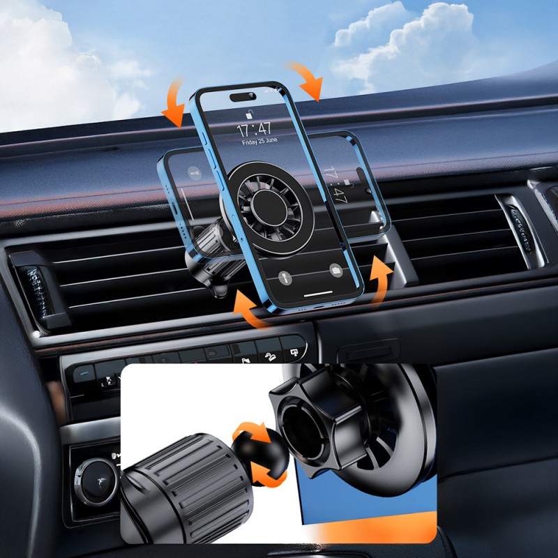 Bal-z Zore YC-19 Magnetik 360 Derece Oynar Başlıklı Telefon Tutucu Havalandırma Tasarım